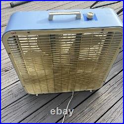 Vtg Kmart 22 Metal 5-Blade 3-speed Box Fan 209047 Robin Egg Blue WORKS GREAT Vtg Kmart 22 Metal 5-Blade 3-speed Box Fan 209047 Robin Egg Blue WORKS GREAT