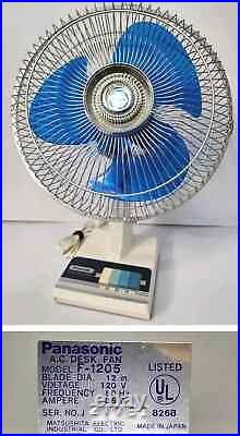 Vtg LkNew Panasonic F-1205 Blue Blade 5-WAY Oscillation FAN 12. Mint Japan