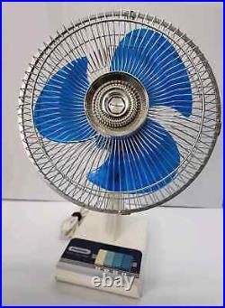 Vtg LkNew Panasonic F-1205 Blue Blade 5-WAY Oscillation FAN 12. Mint Japan