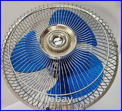 Vtg LkNew Panasonic F-1205 Blue Blade 5-WAY Oscillation FAN 12. Mint Japan