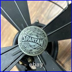 Vtg MCM Retro SPARTAN Rare Octagon Shape 4 Blades Oscillating Electric Fan Read