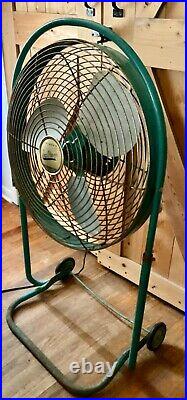 Vtg Mid-Century Emerson Electric Seabreeze Roll-About Adjustable 2-Speed Fan