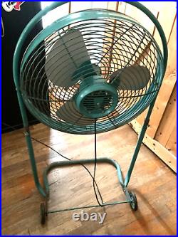 Vtg Mid-Century Emerson Electric Seabreeze Roll-About Adjustable 2-Speed Fan