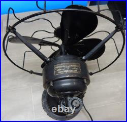 Vtg Westinghouse Electric 4-Blade Oscillating Metal Desk Fan -WORKS- 315745A