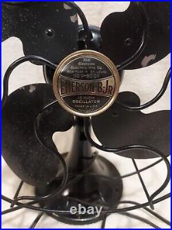 WORKING Antique 1930s Emerson B-Jr 10 Inch Oscillator Single Speed Fan