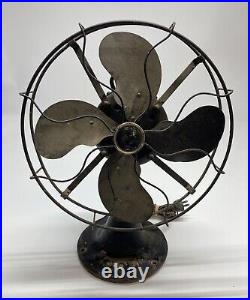 WORKING Early 1920s Antique Emerson 29646 3 Speed Oscillating Desk Table Fan