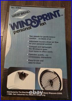 West Bend WindSprint Personal Fan 1980s Vintage MCM Retro Space Style NOS New
