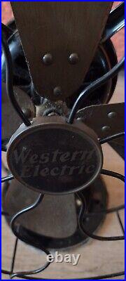 Western Electric Antique 13 Cage Oscillating/Tilting Fan 4-Brass Blades 3-Speed