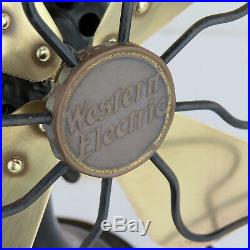 Western Electric Antique Desk Fan Brass Blades ALL ORIGINAL Works 110 Volts 6000