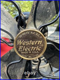 Western Electric List No. 7700 AC/DC 8 Desk Fan Circa 1920 PARTS READ