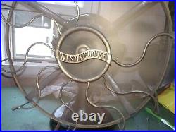 Westinghouse Antique 12 inch Brass Blade Fan Style 60677 Tank PAT. 1893-1906