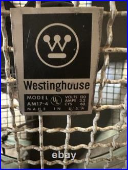 Westinghouse Floor Fan Model Am 17-4 Turquoise Mid Century Works