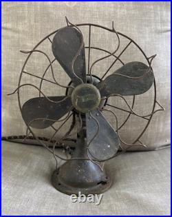 Whimsical Westinghouse 10 Brass Bladed Antique FanVintage Art Deco Shroud