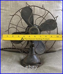 Whimsical Westinghouse 10 Brass Bladed Antique FanVintage Art Deco Shroud