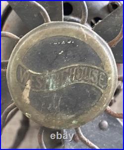 Whimsical Westinghouse 10 Brass Bladed Antique FanVintage Art Deco Shroud