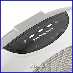 Wind Tunnel Pivoting 3-Speed Fan With Remote Control White 20 Inch 70 Inch Cord