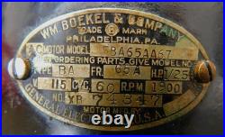 Wm. Boekel & Co. General Electric 3 Speed Vertical Shaft ANTIQUE Motor