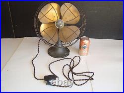 Working Vintage Emerson Golden Jubilee Type 6250-F Oscillating Desk Fan Brass