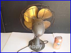 Working Vintage Emerson Golden Jubilee Type 6250-F Oscillating Desk Fan Brass