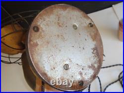 Working Vintage Emerson Golden Jubilee Type 6250-F Oscillating Desk Fan Brass