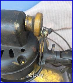 Working Vintage GE Brass Blade Fan Oscillating Type AOU S-Guard 1920s As-Found