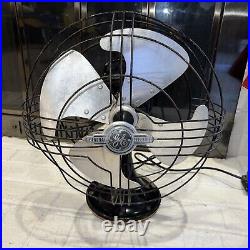 Working Vintage GE General Electric Vortalex Metal Cage Oscillating desk Fan